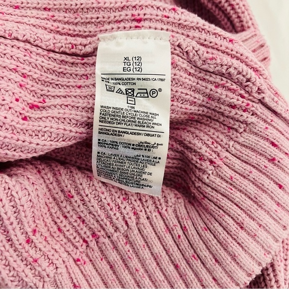 OLD NAVY Shaker-Stitch Cardigan Rose Speckled Size XL(12) Fits Women Small - Picture 5 of 8
